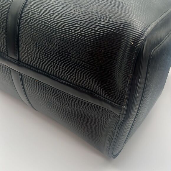 LOUIS VUITTON VINTAGE BLACK EPI LEATHER DUFFLE TRAVEL BAG KEEPALL 50 - Picture 11 of 16